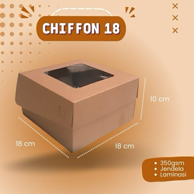 

Dus Chiffon 18x18x10cm / Dus Kraft / Dus Bolu / Dus Kue / Dus Roti