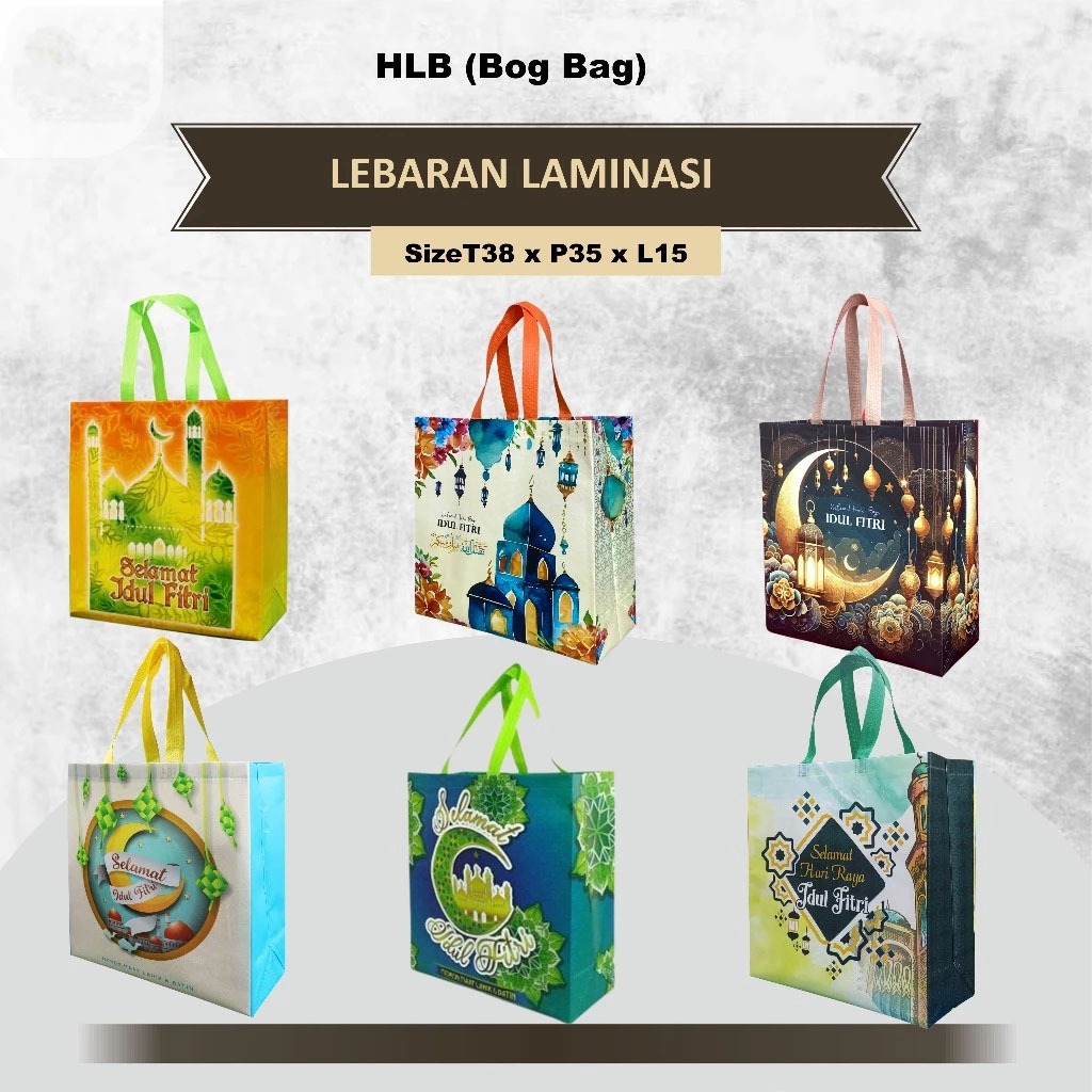 

Tas Parcel Lebaran | Goodie Bag Lebaran Laminasi Jumbo | Tas Hampers Idul Fitri | Tas Hantaran Lebaran Jumbo 38X35X15