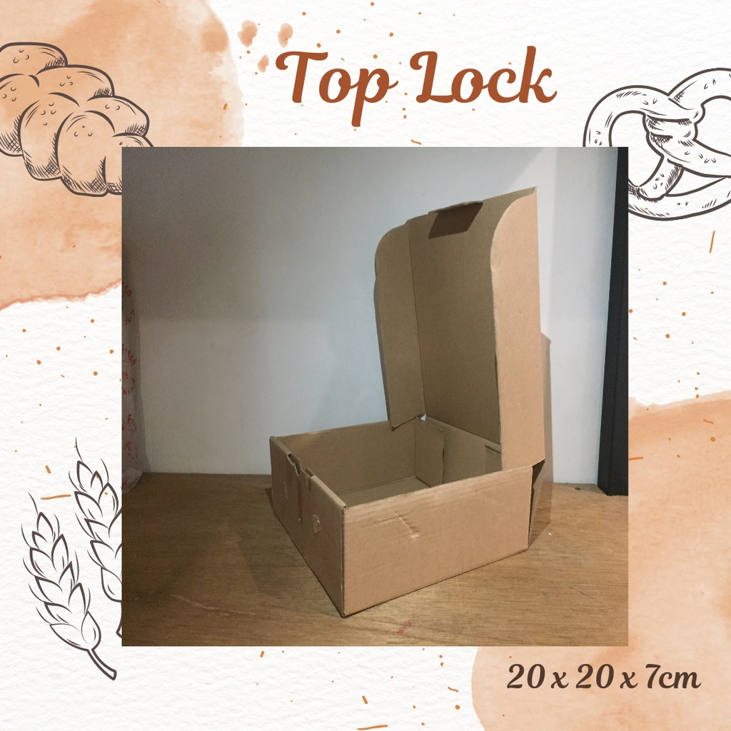 

Eflute Box 20x20x7cm / Kardus Packaging / Dus Kue / Dus Barang / Box Barang / Top Lock