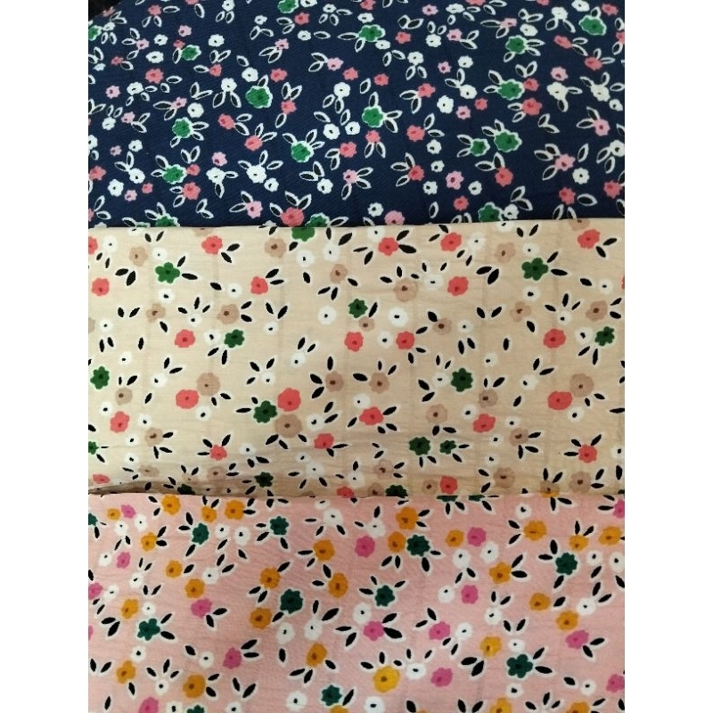 CRINKLE AIRFLOW PREMIUM MOTIF BUNGA (crinkle motif bunga kecil) Lebar kain 1.50