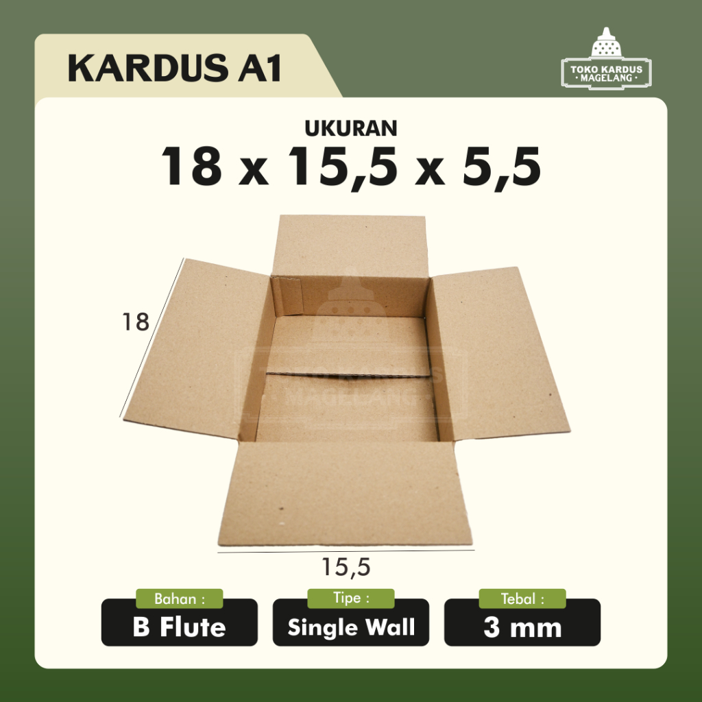 

Kardus Packing 18x15.5x5.5 cm - Karton Box Dus Kotak Packaging Kecil Polos Murah Baru