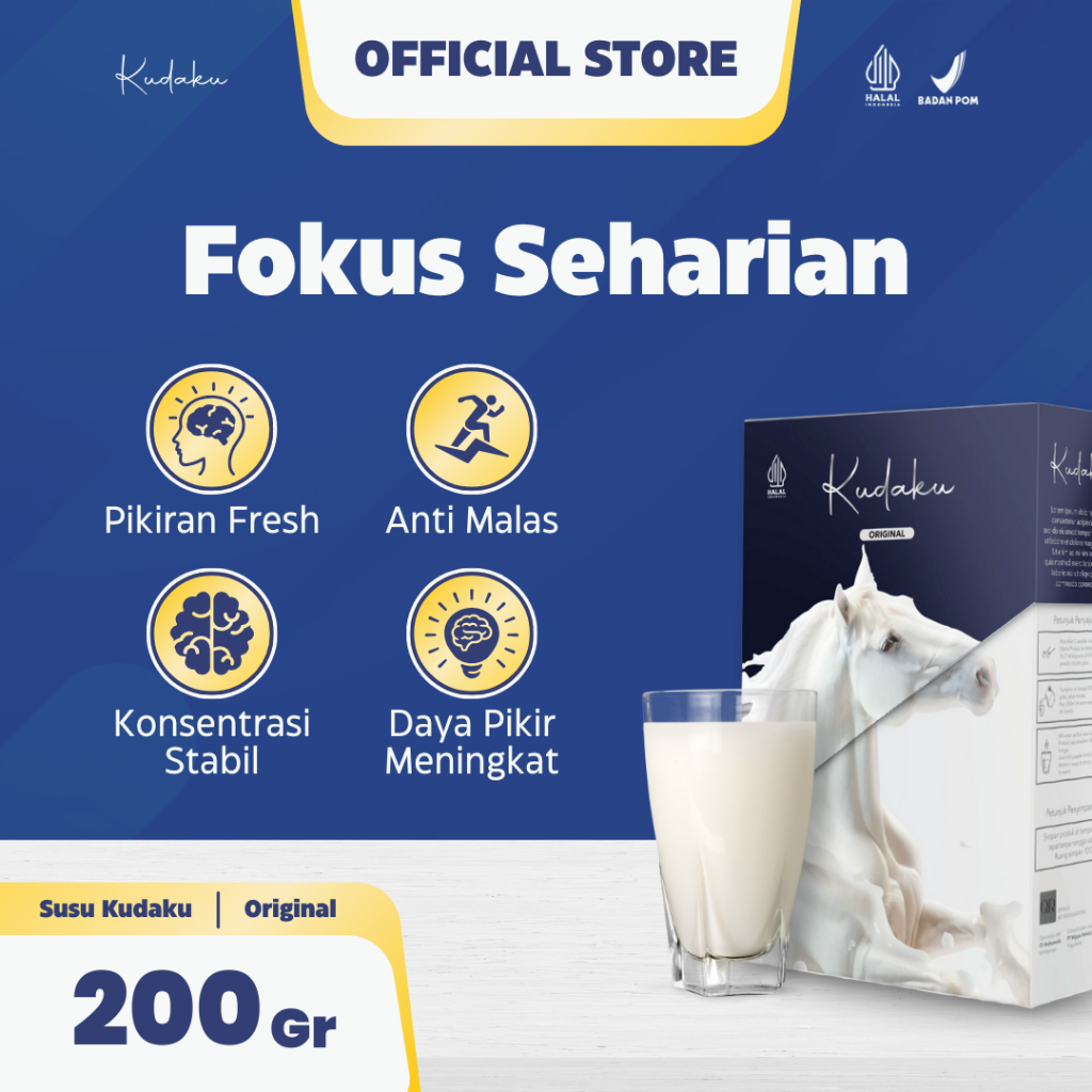 

KUDAKU Susu Kuda vitamin suplemen produktivitas freelancer obat konsentrasi anak sekolah remaja pekerja shift