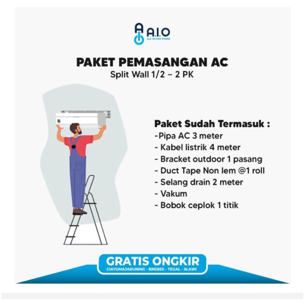 PAKET BONGKAR AC LAMA 0-5 PK - 1PK