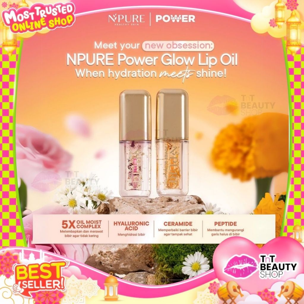 NPURE Power Glow Lip Oil Lip Gloss Lip Base Lip Topper Pelembab Bibir N Pure | TnT Beauty Shop