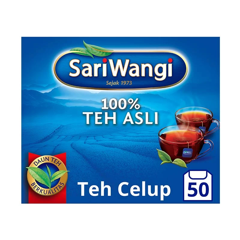 

SARIWANGI Teh Hitam Asli Isi 50 Kantong | Teh Celup Hitam Isi 50 TEH SARI WANGI 50 X 1.85GR