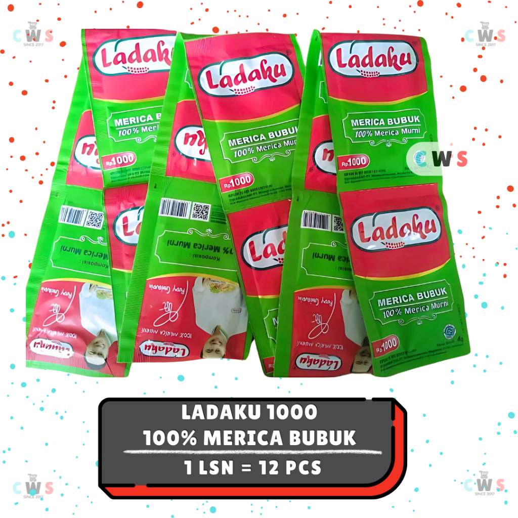 

LADAKU Merica Bubuk 100% Merica Murni 1000 Sachet - 1 Renceng / 12 Pcs