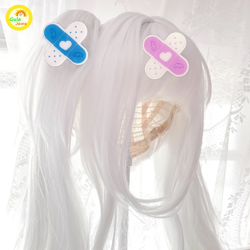 Hairpin Jepang Jiraikei DIY Jepit Rambut Cosplay Motif Cross & Perban Medis Lucu