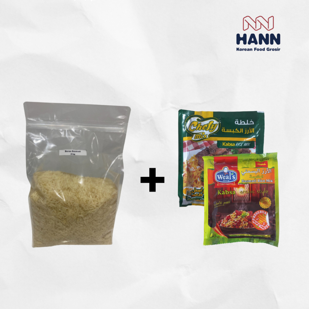 

Beras Basmati 1kg + 1 bumbu Chefy Biryani Rice Mix Bumbu Racik Biryani 50gr / Weals Kabsa