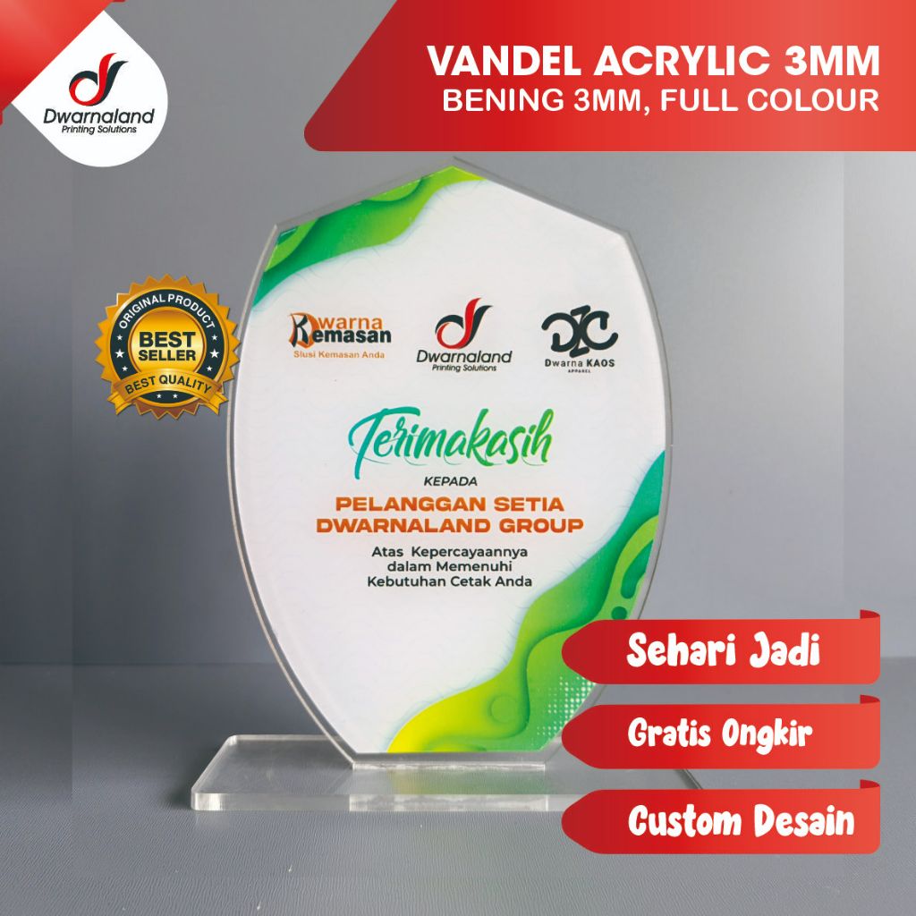PLAKAT VANDEL AKRILIK STIKER 3MM DAN 5MM
