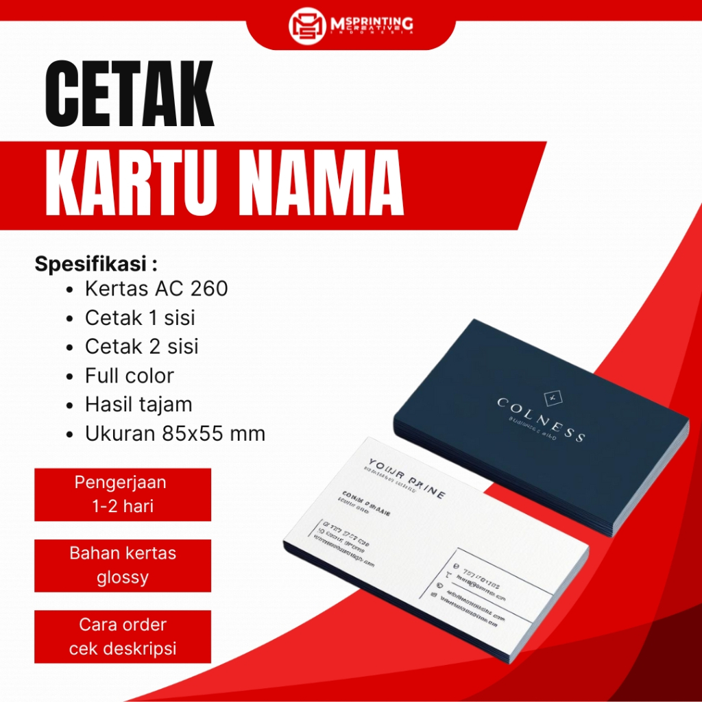 

CETAK KARTU BISNIS BAHAN AC260 MURAH UKURAN 85X55 mm