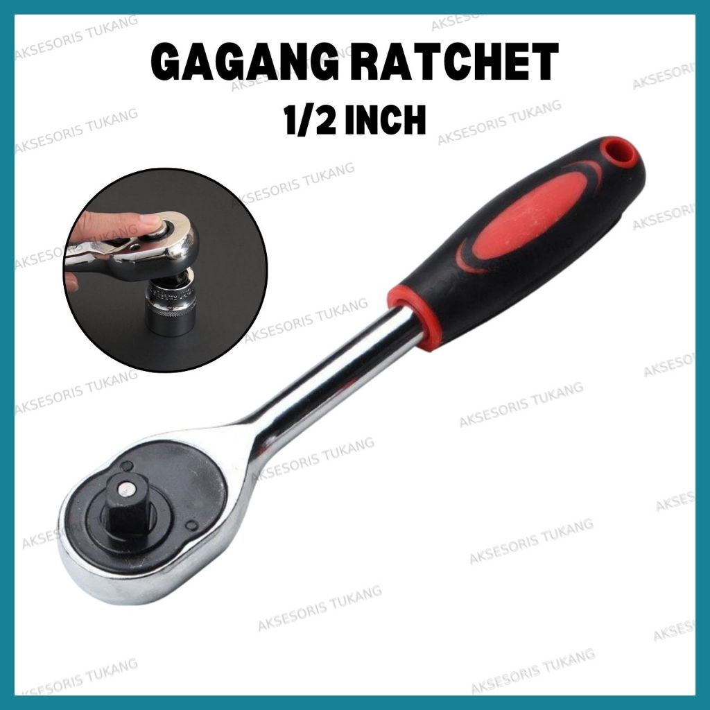 Gagang Ratchet 1/2" Stang Kunci Sok Sock Shock Pegangan Rachet Wrench Socket 1/2 Inch