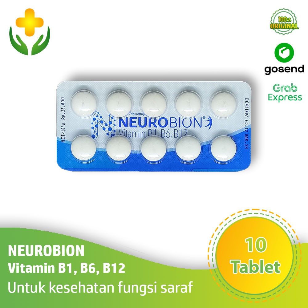 Neurobion Strip 10 Tablet - Vitamin Saraf Kebas Kesemutan | Neurobion Putih