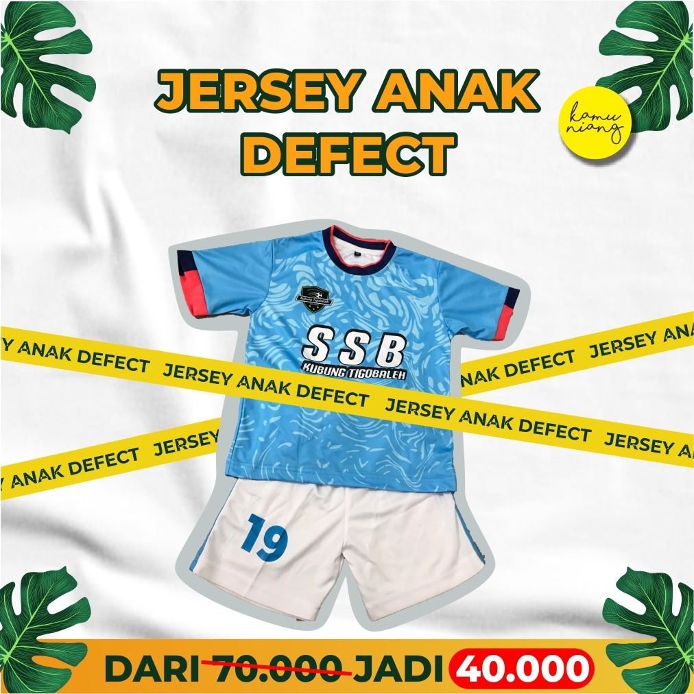 KAMUNIANG - Setelan Kaos Jersey Bola Anak (DEFECT/REJECT) - Desain SSB Kubung Tigobaleh
