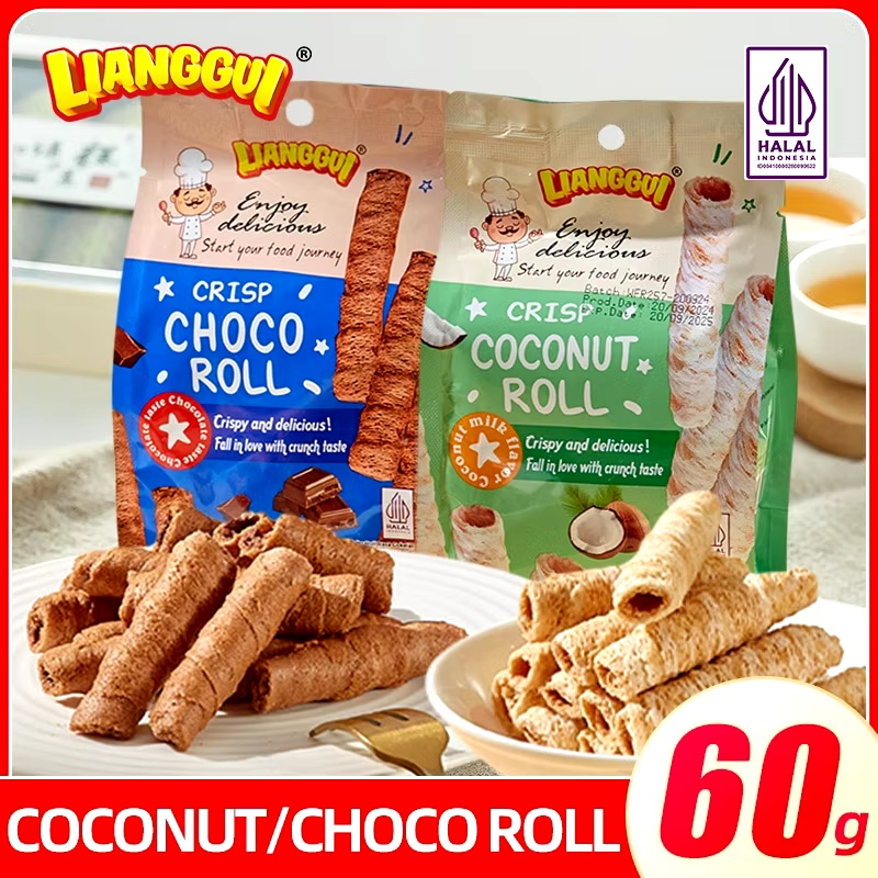 

[PROMO DISKON] Lianggui Wafer Viral Crisp Roll 60 Gr