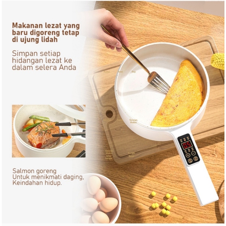 KADONIO Panci Listrik Kukusan Serbaguna 1.8L Anti Lengket 6in1 Perlindungan Terlalu Panas BL-EP01