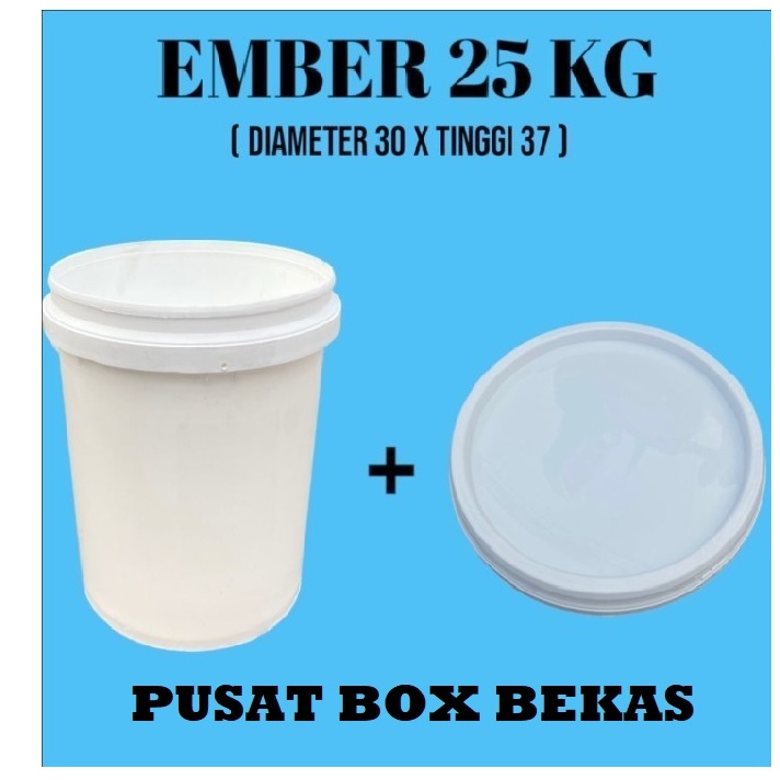 Ember  cat bekas 25kg dengan tutup Ember plastik bekas cat 25kg grosir