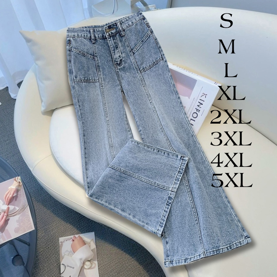boll.id 0048 — Celana Cutbray Jeans Wanita Jeans High waist Celana Kulot Korean Style Wanita Baggy P