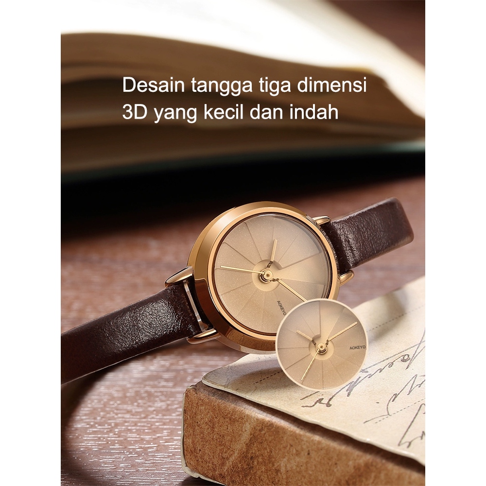 HEMAT AOKEYO W228 JAM TANGAN WANITA BARU ORIGINAL KOREA DESIGN KECIL WANITA JAM TANGAN WANITA KULIT