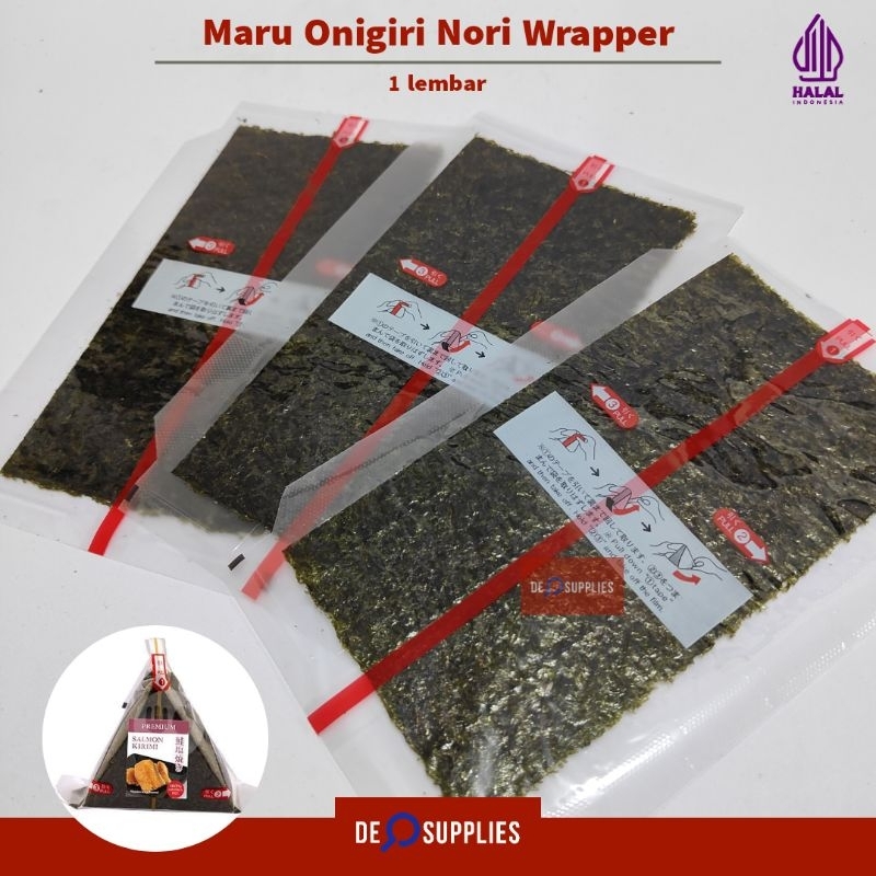 

Onigiri Triangle Nori Lembaran Maru Nori 1 Lembar - Nori Wrapper Halal MUI