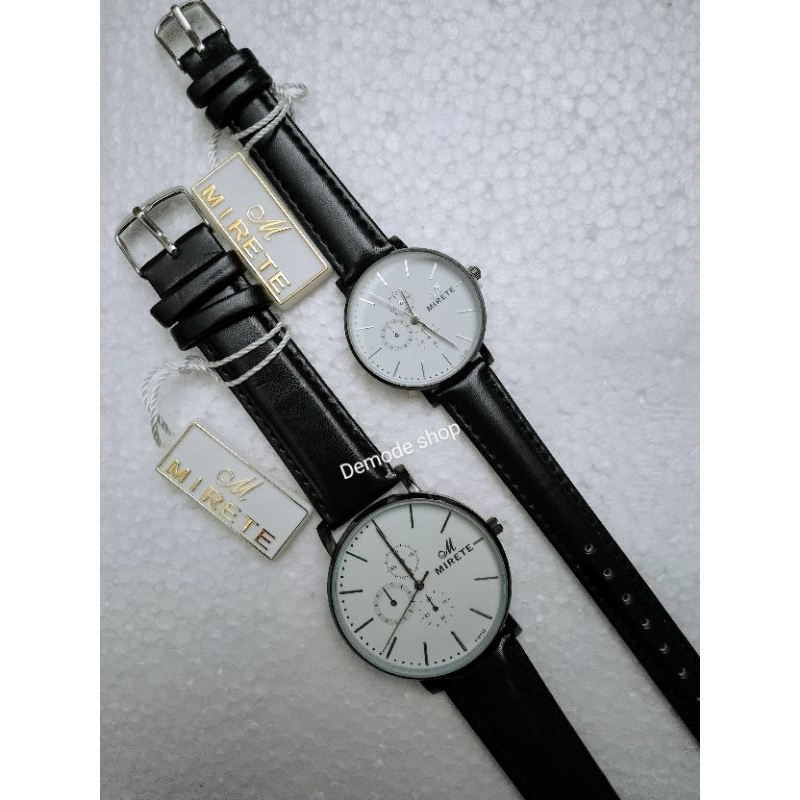 Jam Tangan Mirete Tali Kulit Couple Pria Wanita
