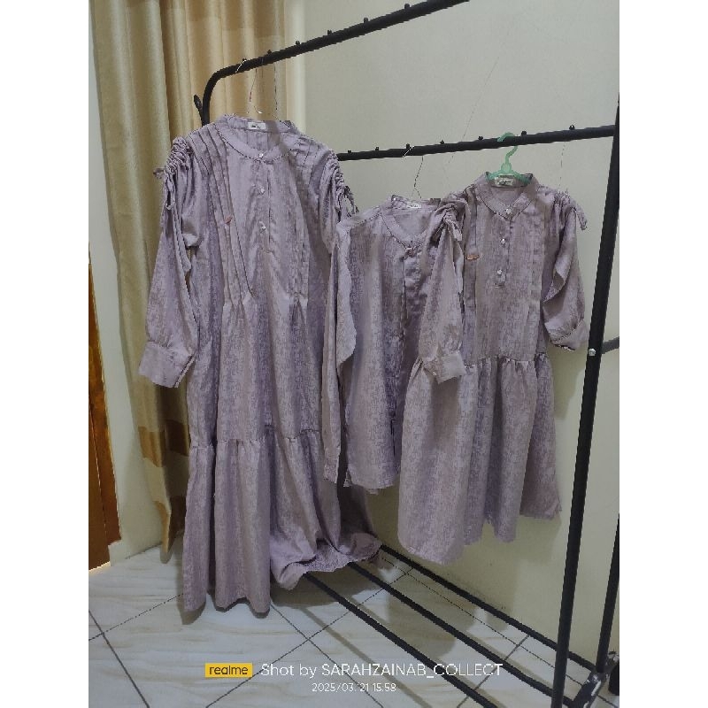 baju cuople kelurga warna ungu/lilac cuople pasangan suami istri baju lebaran baju 2025 gamis wanita