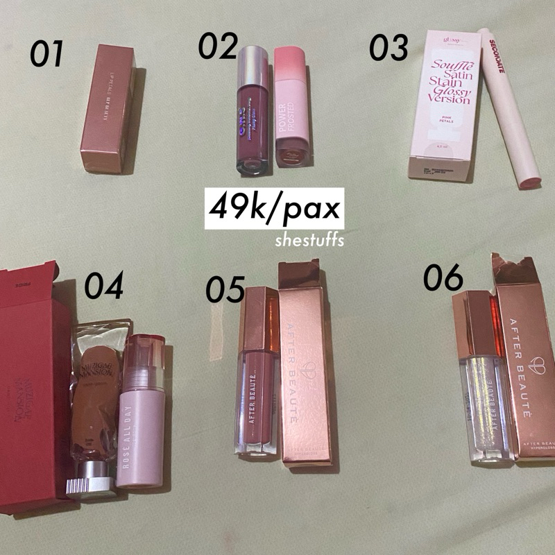 NEW PRELOVED LIPSTICK LIP BALM LIP TINT: BLP Lip Petals, MOP GWS Lip Gloss, Raecca Velvet, Glxssy, S