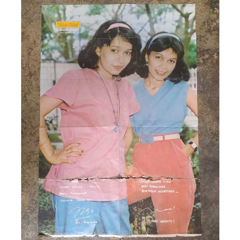 POSTER HADIAH DARI RIA FILM TAHUN 70AN IIS SUGIANTO DAN NANI SUGIANTO [ KOLEKSI POSTER JADUL ORI ]