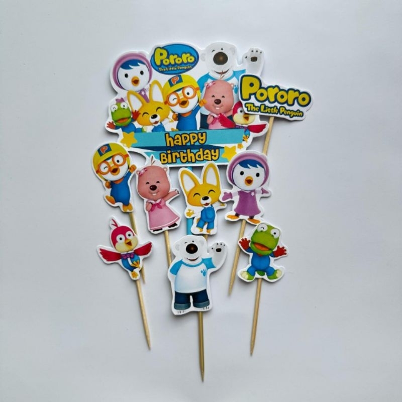 TOPPER PORORO / CAKE TOPPER PORORO / TOPPER KUE PORORO / CUPCAKE TOPPER PORORO / HIASAN KUE PORORO /