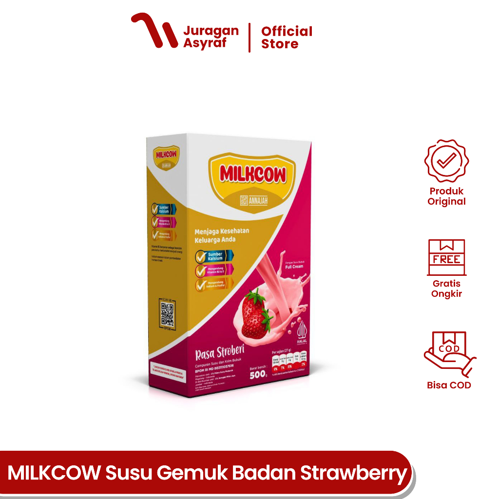 

Susu Sapi Milkcow Penggemuk Badan Dan Penambah Nafsu Makan Rasa Strawberry 500gr