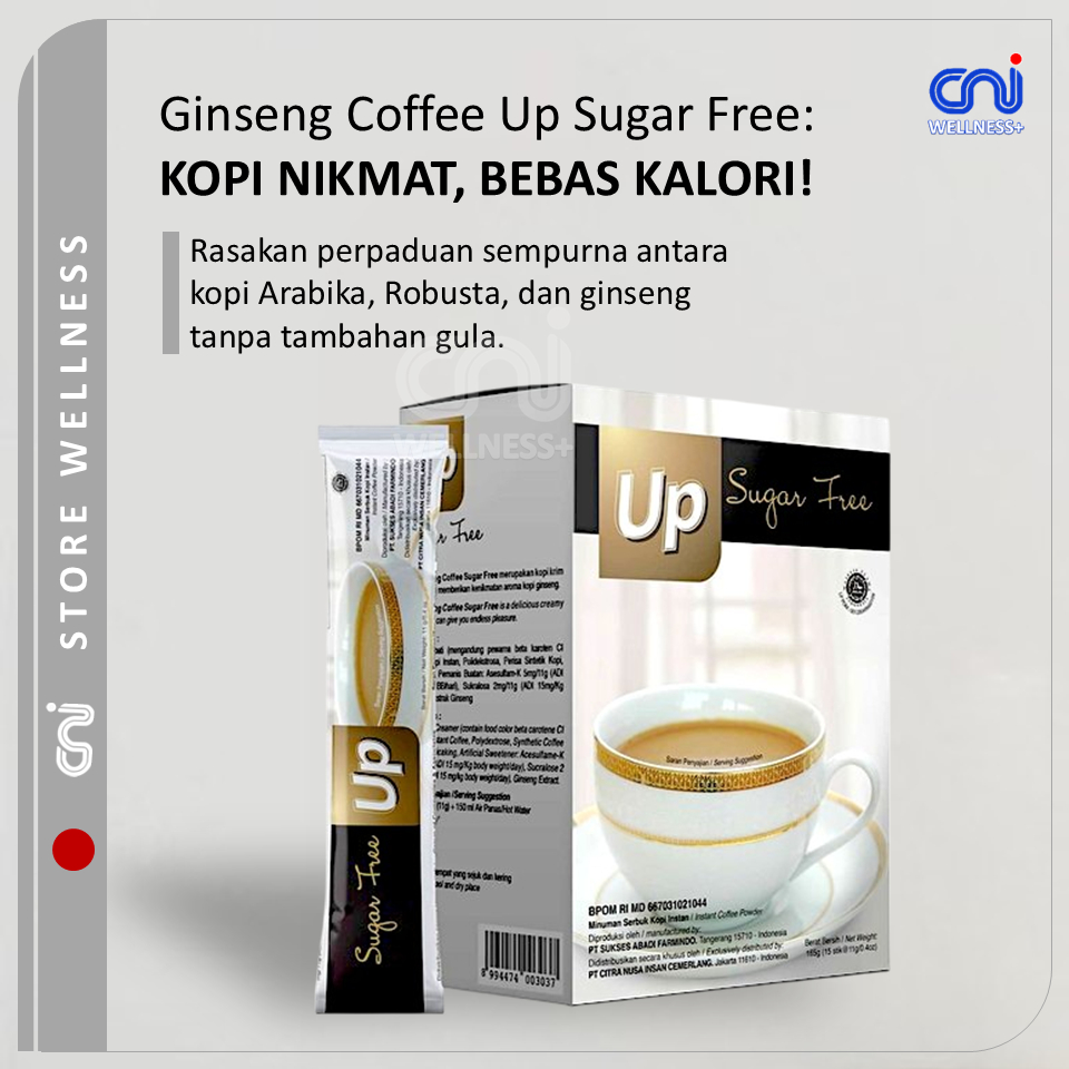 

Up Ginseng Coffee Sugar Free Kopi rendah kalori aman untuk diabetes