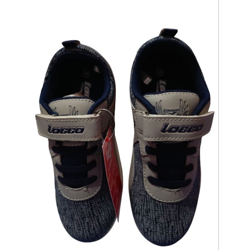 Sepatu Loggo Anak  Cowok Lucky No. 34 Biru Tua (New)