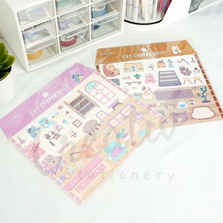 

Joytop Cat Coffee Shop Sticker ST-2746 Stiker DIY Journal Scrapbook [CREATIV]