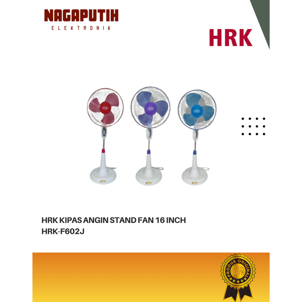 HRK STAND FAN KIPAS ANGIN BERDIRI F-602J GARANSI RESMI