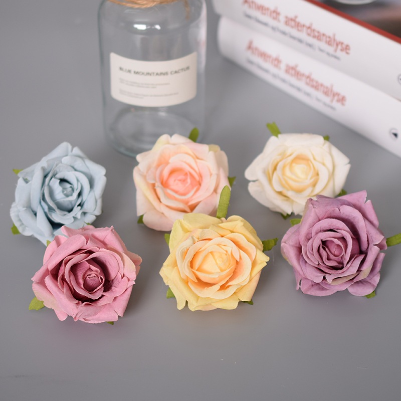 Kepala Mawar Curly Bunga Artificial Kelopak Mawar