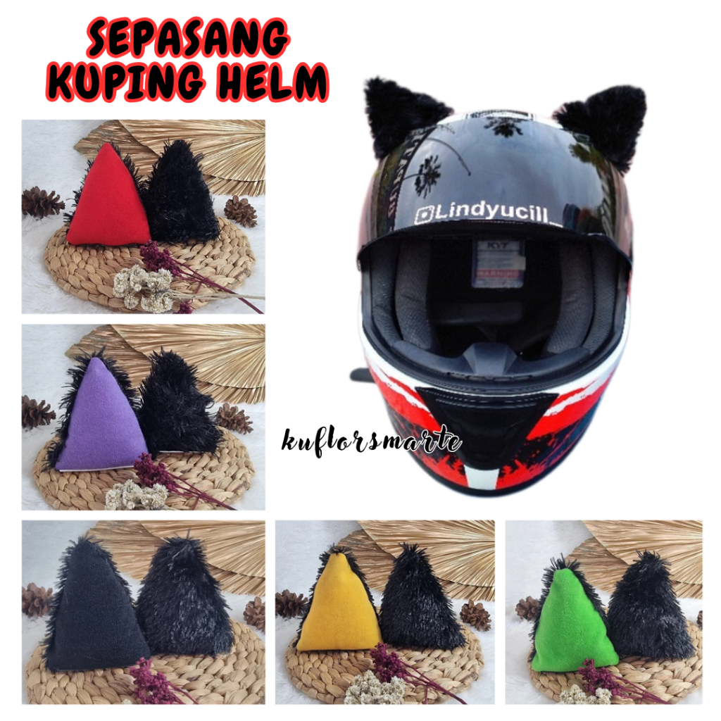 Kuping Kucing Helm Aksesoris Helm Motor Bogo, Kuping Helm Halfface | Sepasang