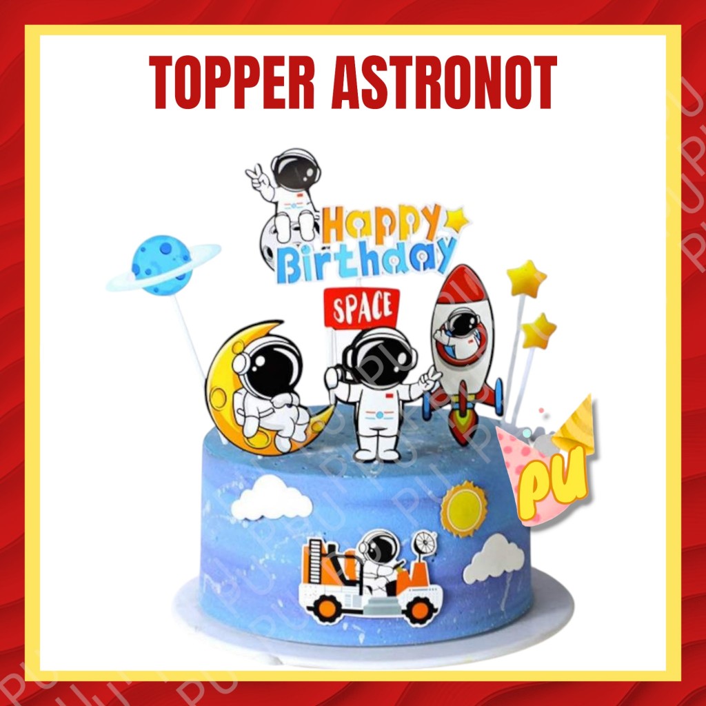 Topper ASTRONOT / Topper Kue Astronot Space Roket Ufo Space