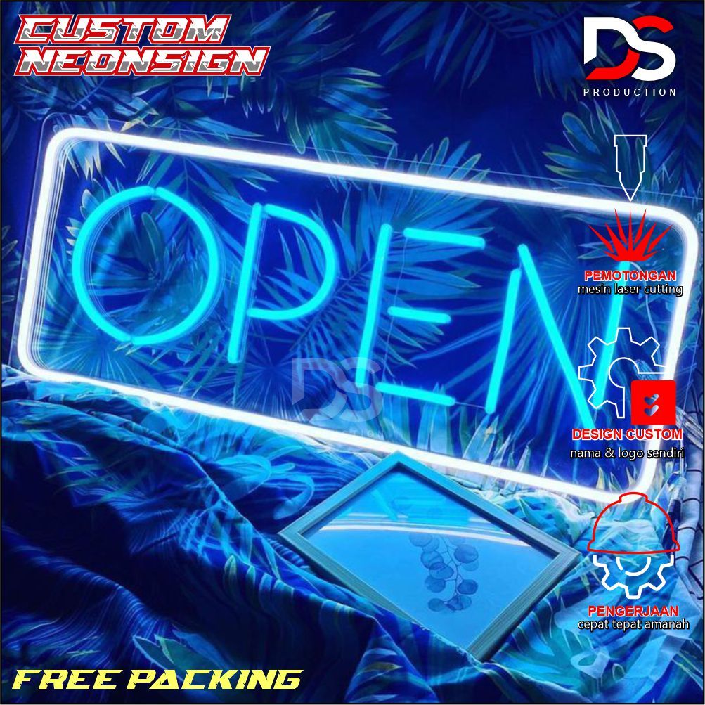 NEONSIGN CUSTOM LAMPU LED HURUF/NAMA CUTTING AKRILIK LAMPU HIAS PAPAN NAMA