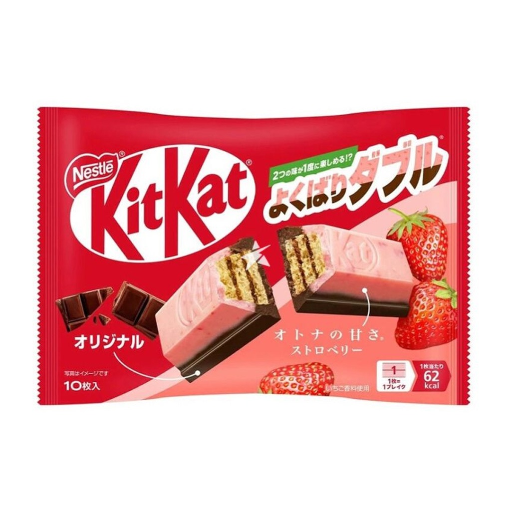

Nestle Kit Kat Double Strawberry & Chocolate / Wafer Salut Coklat 116 Gr