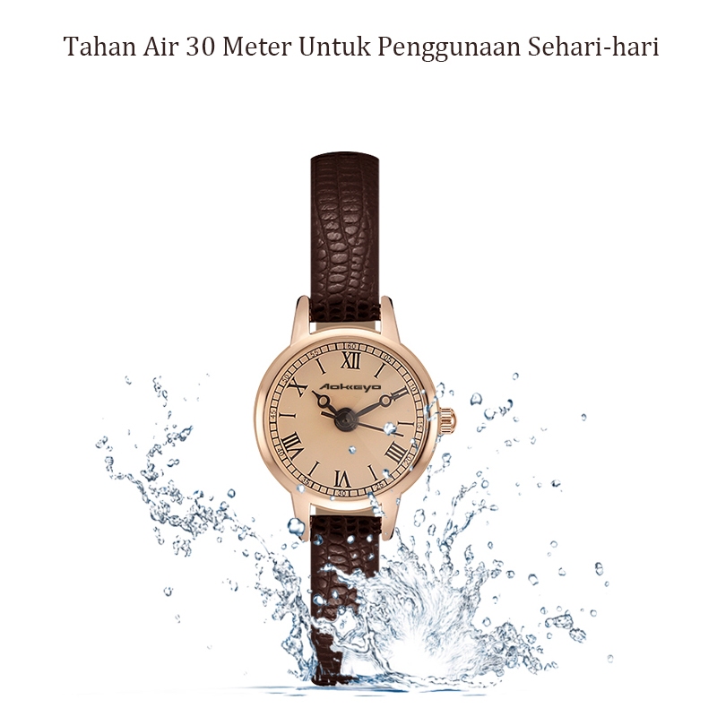Big Promo Aokeyo R55 Jam Tangan Wanita Jam Tangan Wanita Kulit Original Anti Air Tali Kulit Jam
