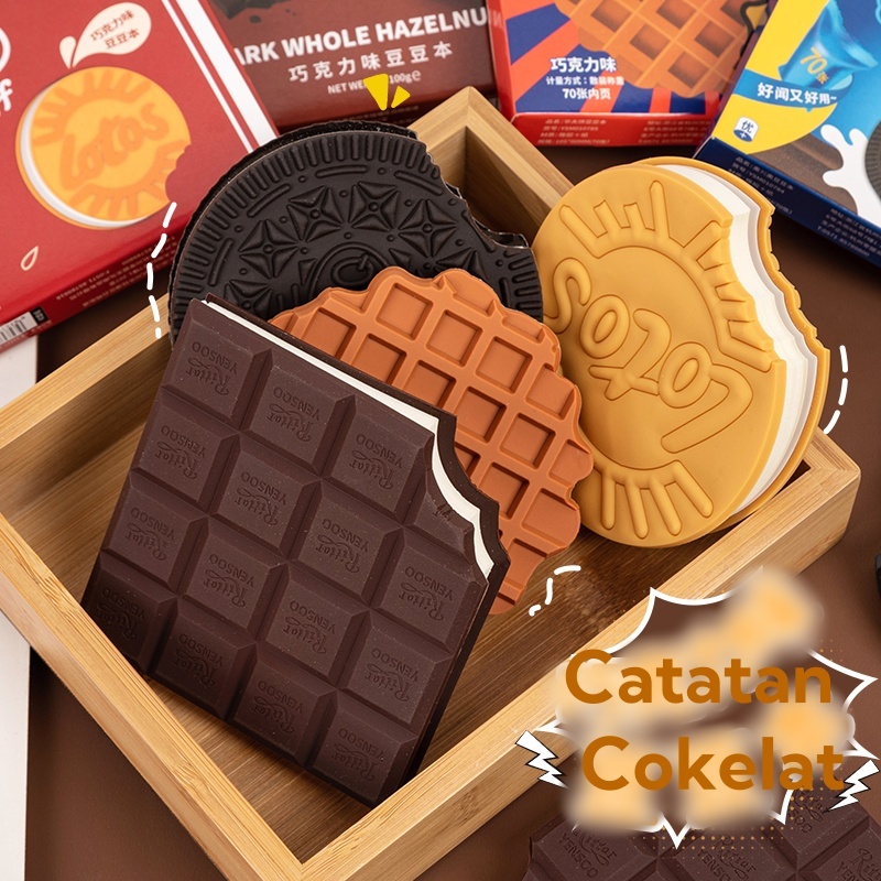 

Eeghrerr 80PCS Buku Catatan Kue Keripik Cokelat Kreatif Buku Harian Kecil