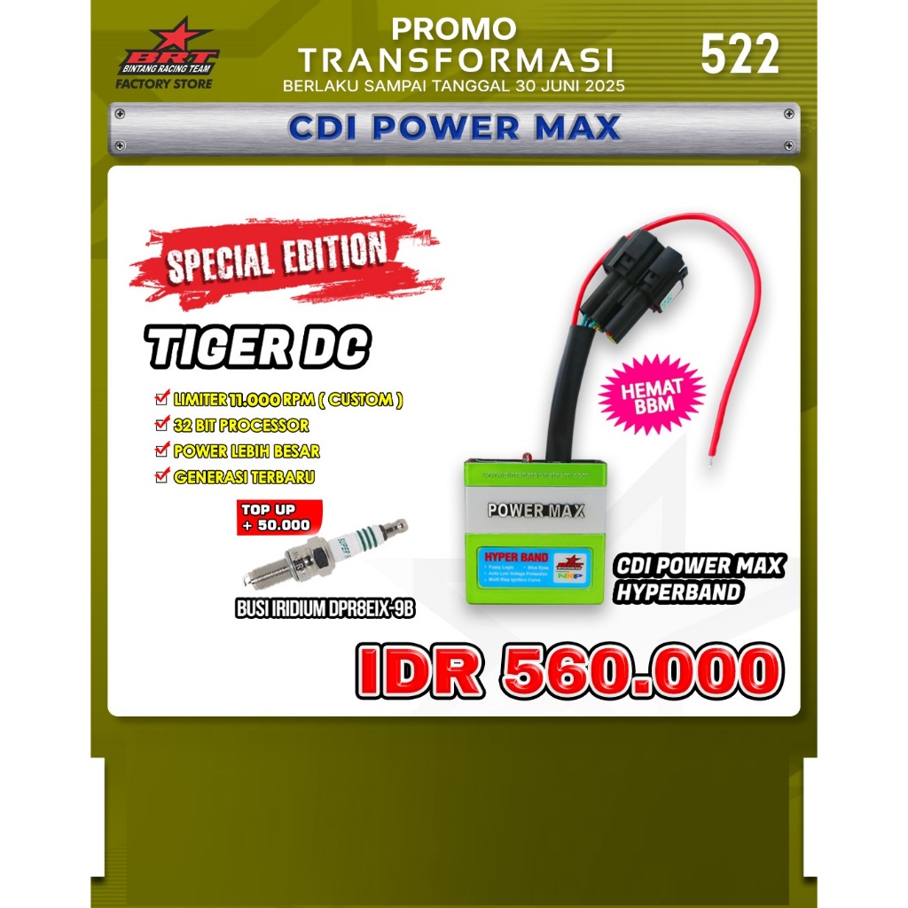 CDI POWERMAX HYPERBAND SPECIAL EDITION PENGAPIAN DC TIGER - CDI TIGER - CDI BRT - BINTANG RACING TEA