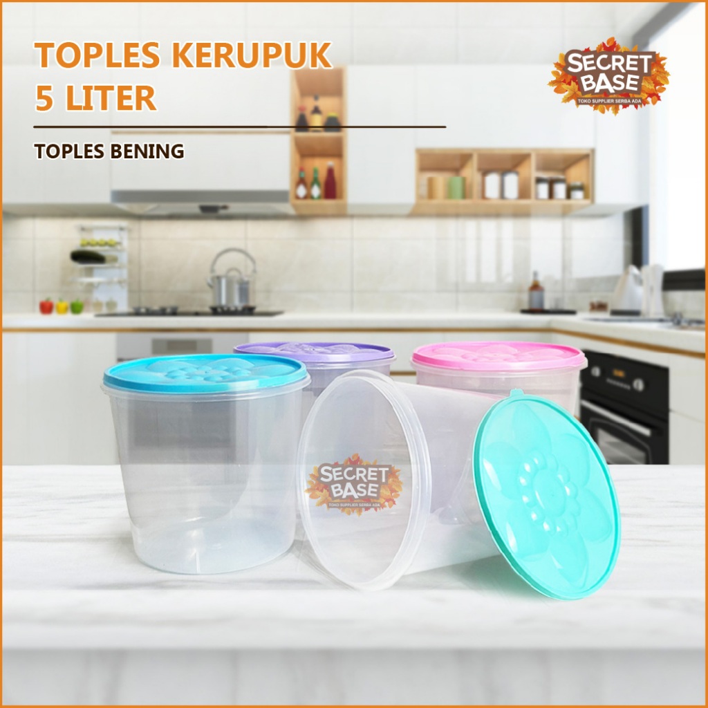 TOPLES MELODI 5 LITER - Tempat Makanan Plastik 5000ml / Snack Kiloan Toples /Sealware/Toples Kerupuk