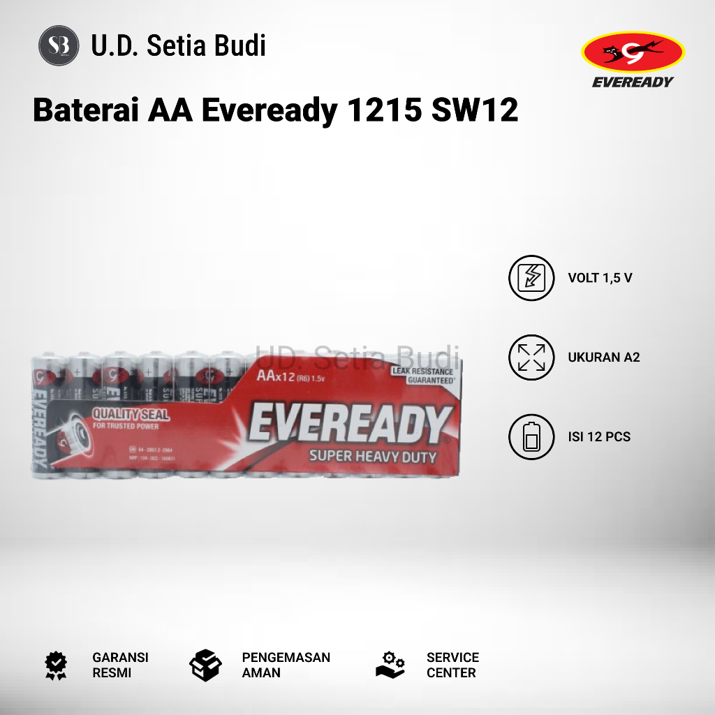 Baterai Eveready SHD 1215 AA Battery Eveready Super Heavy Duty 1215 SW12 AA 1,5v Isi 12