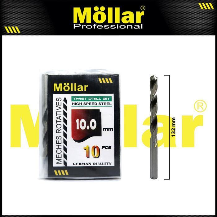 MOLLAR HSS 10 mm Mata Bor Besi Aluminium Kayu Mata Bor 10mm - Satuan