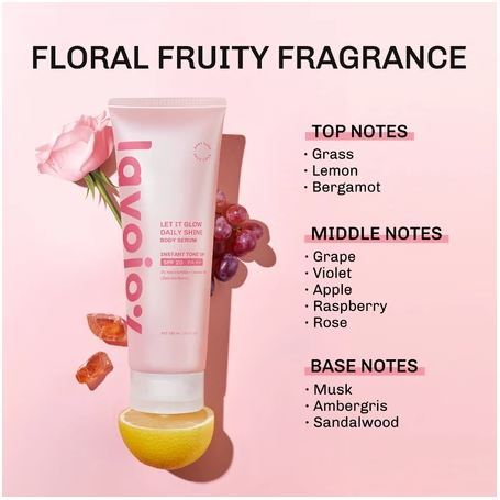 [SADE 01 CREAM BEIGE 180ML] Lavojoy It Glow Daily Shine Body Serum Instant Tone Up SPF 50 | Body Ser