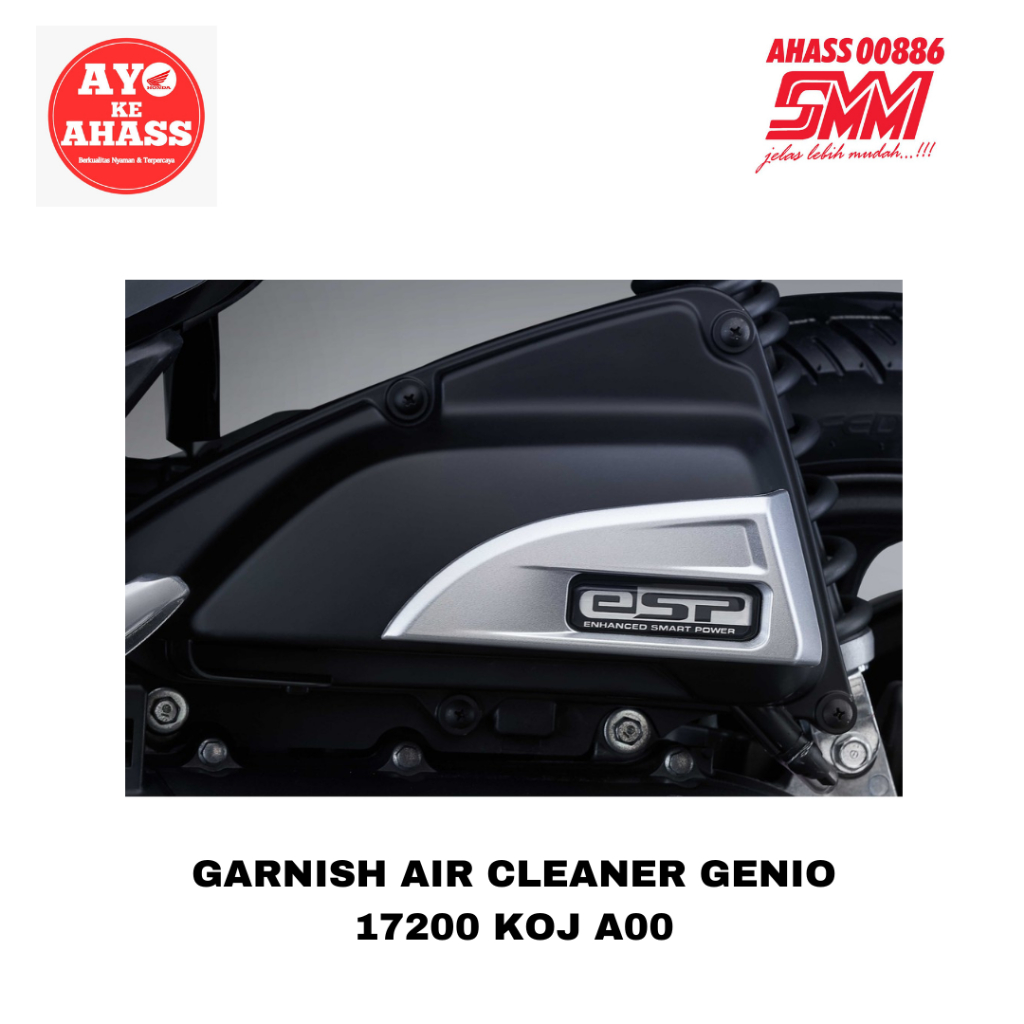 Garnish Air Clener Honda Beat Deluxe / Garnish Beat Deluxe/ GENIO NO PART 17200 K0J A00