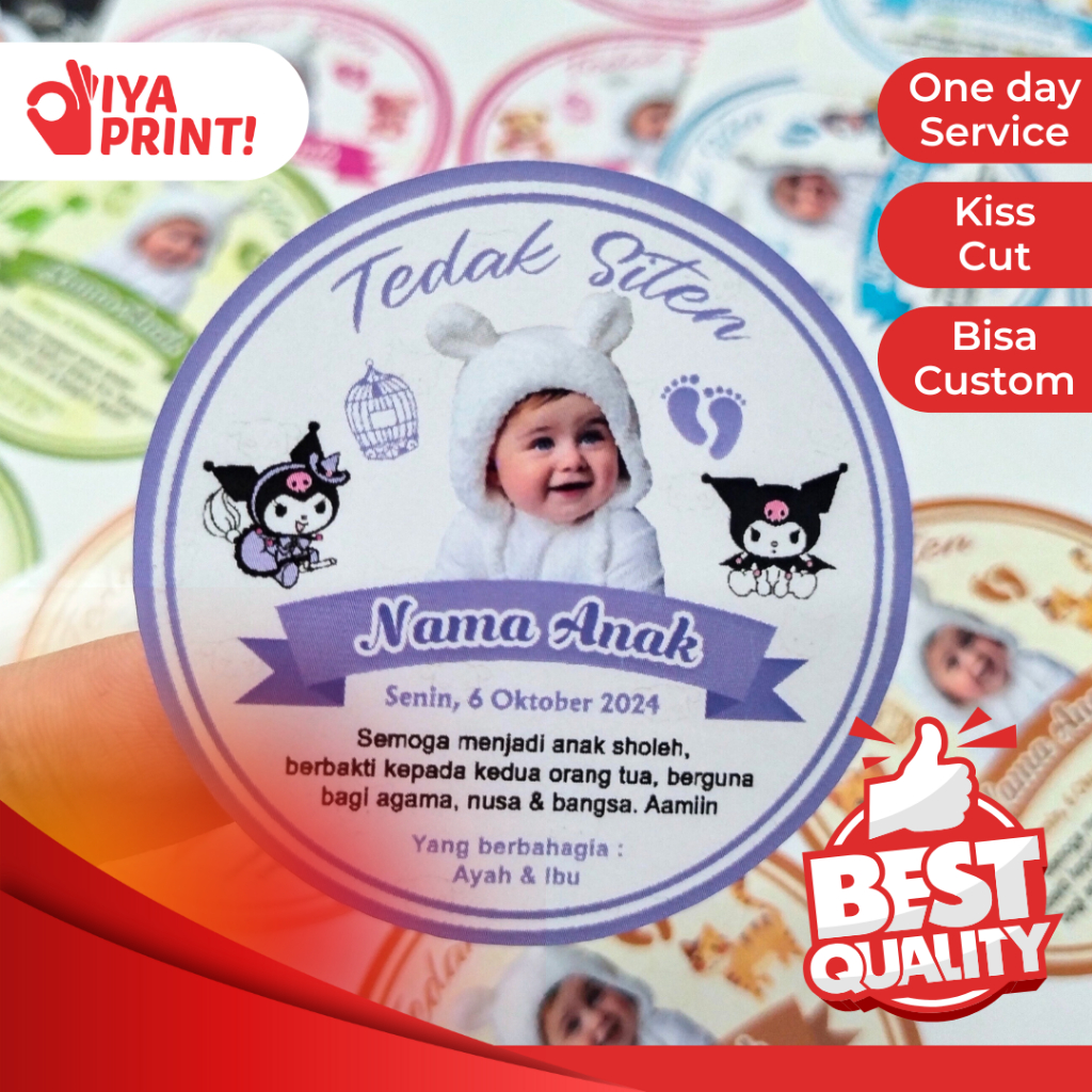 

3-4 Stiker Tedak Siten Free Design dan Cutting Bahan Cromo Tedhak Siten