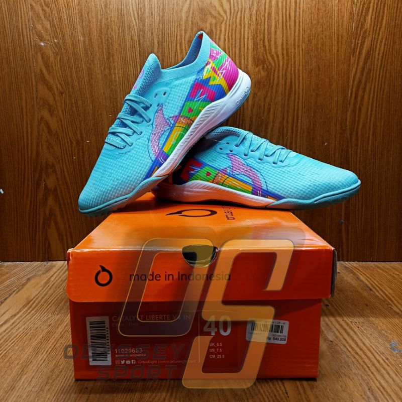 Sepatu Futsal Ortuseight Catalyst Liberte V4 (Cyan/Pink) 100% ORIGINAL