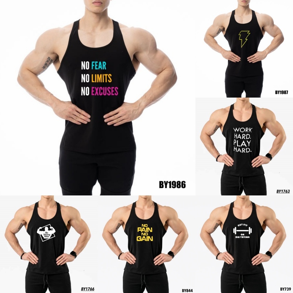 SINGLET GYM PRIA OLAHRAGA TANKTOP FITNESS PAKAIAN COWOK SANTAI SENAM