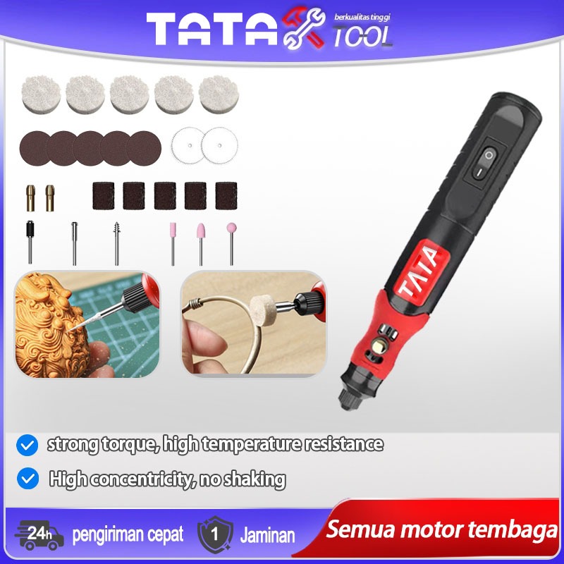 TATA  Bor Mini Grinder Set Mesin Ukir Poles Gerinda Listrik Alat Ukir Grafir/ Alat Ukir Kayu /Alat A